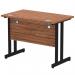 Impulse 1000 x 600mm Straight Office Desk Walnut Top Black Cantilever Leg I004302