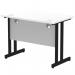 Impulse 1000 x 600mm Straight Office Desk White Top Black Cantilever Leg I004303