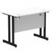 Impulse 1000 x 600mm Straight Office Desk White Top Black Cantilever Leg I004303