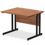 Impulse 1000 x 800mm Straight Office Desk Walnut Top Black Cantilever Leg I004308