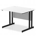 Impulse 1000 x 800mm Straight Desk White Top Black Cantilever Leg I004309