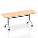 The photograph captures a sleek and versatile rectangular table with a maple top. The dynamic flip top design adds functionality to any space, while the Impulse brand ensures reliable quality. The table measures 1800mm in length, making it suitable for various purposes.