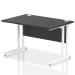 Impulse 1200 x 800mm Straight Office Desk Black Top White Cantilever Leg I004324