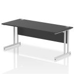 Impulse 1800 x 800mm Straight Office Desk Black Top Silver Cantilever Leg I004332