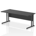 Impulse 1800 x 800mm Straight Office Desk Black Top Black Cantilever Leg I004334