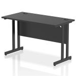 Impulse 1200 x 600mm Straight Office Desk Black Top Black Cantilever Leg I004337