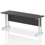 Impulse 1800 x 600mm Straight Office Desk Black Top Silver Cantilever Leg I004344