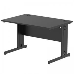 Impulse 1200 x 800mm Straight Office Desk Black Top Black Cable