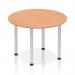 The current image features a sleek Dynamic Round Table, measuring 1000mm in diameter, with a stunning oak top and a sturdy silver post leg. The design exudes modern sophistication and provides a versatile surface for any space.