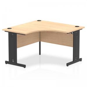 Impulse 1200mm Corner Office Desk Maple Top Black Cable Managed Leg