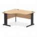 Impulse 1400mm Left Crescent Office Desk Maple Top Black Cable Managed Leg I004550