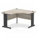 Impulse 1200mm Corner Office Desk Grey Oak Top Black Cable Managed Leg I004577