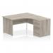 Impulse 1400mm Right Crescent Office Desk Grey Oak Top Panel End Leg Workstation 600 Deep Desk High Pedestal I004613