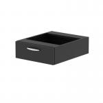 This photo features a sleek black fixed pedestal with 1 drawer, part of the Dynamic Fixed Pedestals Impulse collection. The clean lines and modern design make it a versatile addition to any office space.