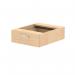 This picture features a dynamic fixed pedestal with one drawer, made of maple wood. The sleek and modern design is compact and versatile, perfect for any workspace. The rich, warm tones of the maple add a touch of elegance to any room.