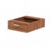 The photograph shows a sleek and modern Dynamic Fixed Pedestals Impulse fixed pedestal with 1 drawer in a Walnut finish. The pedestal has a dynamic and sturdy design, with a polished surface and clean lines. The drawer provides convenient storage space for office essentials.