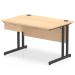 Impulse 1200 x 800mm Straight Office Desk Maple Top Black Cantilever Leg Workstation 1 x 1 Drawer Fixed Pedestal I004682
