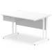 Impulse 1200 x 800mm Straight Office Desk White Top White Cantilever Leg Workstation 1 x 1 Drawer Fixed Pedestal I004726