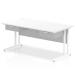 Impulse 1600 x 800mm Straight Office Desk White Top White Cantilever Leg Workstation 2 x 1 Drawer Fixed Pedestal I004747
