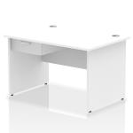 Impulse 1200 x 800mm Straight Office Desk White Top Panel End Leg Workstation 1 x 1 Drawer Fixed Pedestal I004894