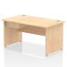 Impulse 1400 x 800mm Straight Office Desk Maple Top Panel End Leg Workstation 1 x 1 Drawer Fixed Pedestal I004899