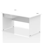 Impulse 1400 x 800mm Straight Office Desk White Top Panel End Leg Workstation 1 x 1 Drawer Fixed Pedestal I004901