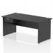 Impulse 1600 x 800mm Straight Office Desk Black Top Panel End Leg Workstation 1 x 1 Drawer Fixed Pedestal I004904