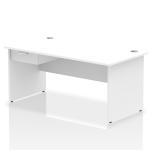 Impulse 1600 x 800mm Straight Office Desk White Top Panel End Leg Workstation 1 x 1 Drawer Fixed Pedestal I004908