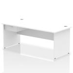 Impulse 1800 x 800mm Straight Office Desk White Top Panel End Leg Workstation 1 x 1 Drawer Fixed Pedestal I004922