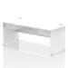 Impulse 1800 x 800mm Straight Office Desk White Top Panel End Leg Workstation 2 x 1 Drawer Fixed Pedestal I004929