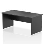 Impulse 1600 x 800mm Straight Office Desk Black Top Panel End Leg I004975