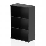 The dynamic large bookcases Impulse 1200mm Bookcase Black features a sleek and modern design. The bookcase stands at 1200mm tall, providing ample room for storing books and other items. The black finish adds a touch of sophistication to any space, making it a versatile addition to any office or home. Its compact size and sturdy construction make it ideal for organizing books, files, and decorative items.