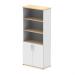 Impulse 2000mm Open Shelves Cupboard Maple and White with White Doors I005103