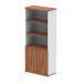 Impulse 2000mm Open Shelves Cupboard Walnut and White with Walnut Doors I005111