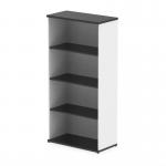 The photograph features a visually striking dynamic large bookcase measuring 1600mm in black and white. With its sleek and modern design, this bookcase is a timeless addition to any space. The contrasting colors create a captivating display for books and other items.