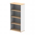 This image features dynamic large bookcases in a sleek Maple and White color scheme. The modern design of the Impulse 1600mm Bookcase adds a touch of style to any space.