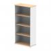 This image features dynamic large bookcases in a sleek Maple and White color scheme. The modern design of the Impulse 1600mm Bookcase adds a touch of style to any space.