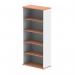 A photo of the Dynamic tall bookcases Impulse 2000mm Bookcase in Beech and White shows a sleek and modern design with clean lines. The tall bookcase stands at 2000mm and features a beautiful combination of beech and white finishes. Multiple shelves offer ample space for storing books and other items.