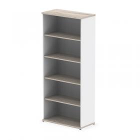 Impulse 2000mm Bookcase Grey Oak and White I005132