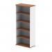 The photo shows two tall bookcases, each measuring 2000mm, standing side by side. The bookcases have a sleek and modern design with a mix of walnut and white finishes. They appear to be in a dynamic and sturdy shape, ready to hold a large collection of books.