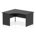 Impulse 1400mm Left Crescent Office Desk Black Top Panel End Leg I005154