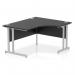 A sleek and modern office desk, the Dynamic Right Hand Desks Impulse features a 1400mm black top with a unique crescent shape. Its silver cantilever leg adds stability and style, making it a functional and stylish addition to any workplace.
