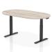 Impulse 1800mm Boardroom Table Grey Oak Top Black Height Adjustable Leg I005190