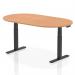 A modern and stylish boardroom and conference table, the Impulse 1800mm Table features a sleek oak top and adjustable black legs. The dynamic design is perfect for professional meetings and discussions.
