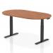 In the photo, the dynamic boardroom and conference tables offer a sleek design with an Impulse 1800mm walnut top. The black height adjustable leg adds versatility, making it suitable for any modern office space.