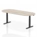 Impulse 2400mm Boardroom Table Grey Oak Top Black Height Adjustable Leg I005196