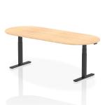 Impulse 2400mm Boardroom Table Maple Top Black Height Adjustable Leg I005197