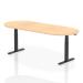 Impulse 2400mm Boardroom Table Maple Top Black Height Adjustable Leg I005197