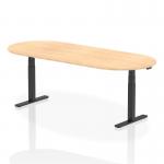 The dynamic boardroom and conference tables are made of maple wood and feature a black height adjustable leg. With a length of 2400mm, this impressive boardroom table exudes professionalism and modernity. It is the perfect choice for any high-powered meeting or conference.