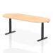 The dynamic boardroom and conference tables are made of maple wood and feature a black height adjustable leg. With a length of 2400mm, this impressive boardroom table exudes professionalism and modernity. It is the perfect choice for any high-powered meeting or conference.